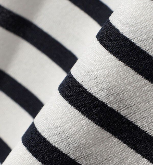 SHIPS any「SHIPS any:〈洗濯機可能〉マリンボーダー レースアップ ショートスリーブ TEE」|Tシャツ・カットソー|