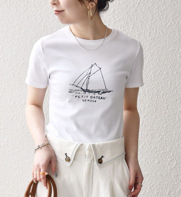 SHIPS any「【SHIPS any別注】PETIT BATEAU: ロゴ プリント コンパクト TEE 26SS」|Tシャツ・カットソー|