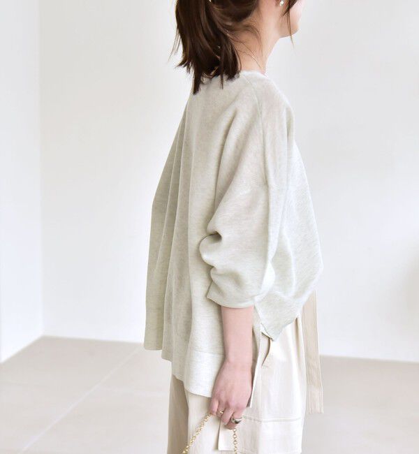 quaranciel「quaranciel:〈手洗い可能〉シアー 2way Vネック ドルマン ニット プルオーバー」|ニット・セーター|