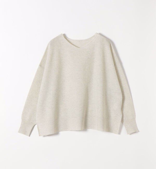 quaranciel「quaranciel:〈手洗い可能〉シアー 2way Vネック ドルマン ニット プルオーバー」|ニット・セーター|