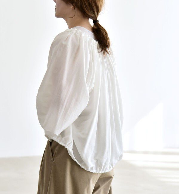 quaranciel「quaranciel:〈洗濯機可能〉シアー ドロスト ギャザー ショート ブルゾン」|その他|