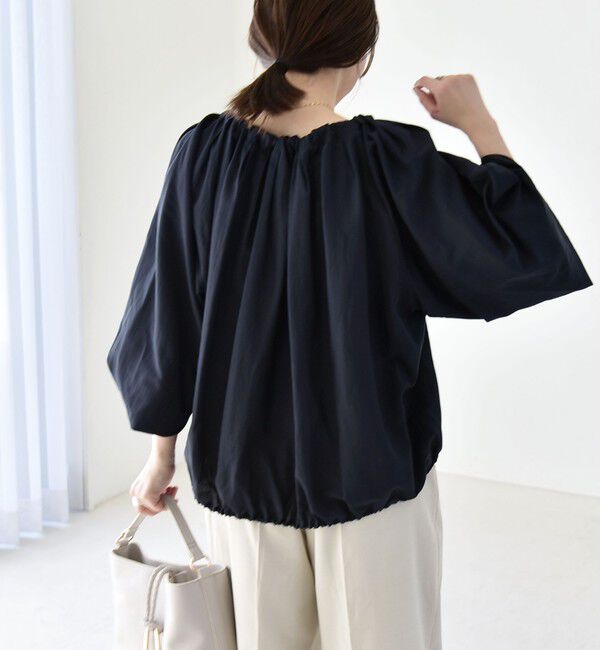 quaranciel「quaranciel:〈洗濯機可能〉シアー ドロスト ギャザー ショート ブルゾン」|その他|