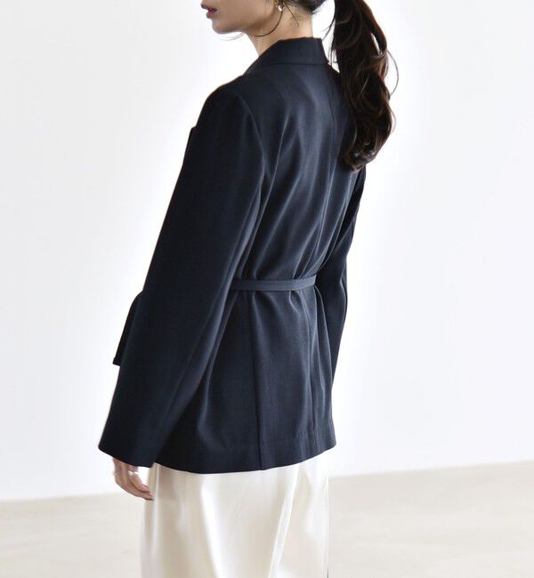 quaranciel「quaranciel:〈手洗い可能〉リングベルト ライト テーラード ジャケット」|テーラードジャケット|