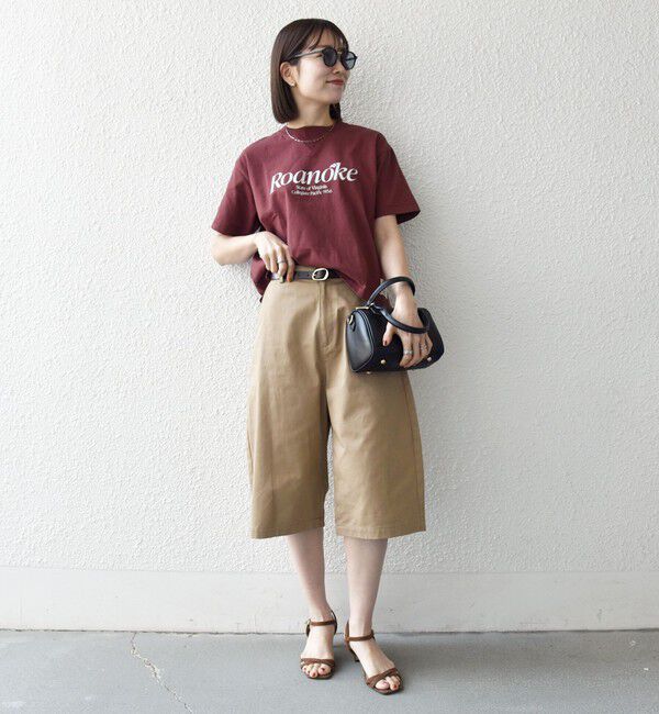 SHIPS any「【SHIPS any別注】Collegiate Pacific:〈洗濯機可能〉V ガゼット プリント & 刺繍 Tシャツ」|Tシャツ・カットソー|