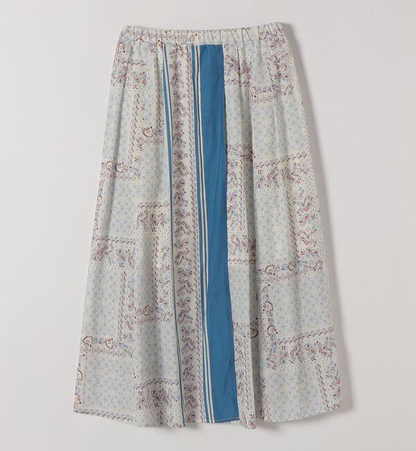 quaranciel「quaranciel:〈洗濯機可能〉フラワー スカーフ プリント ギャザー フレア スカート」|スカート|