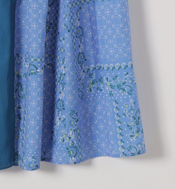 quaranciel「quaranciel:〈洗濯機可能〉フラワー スカーフ プリント ギャザー フレア スカート」|スカート|