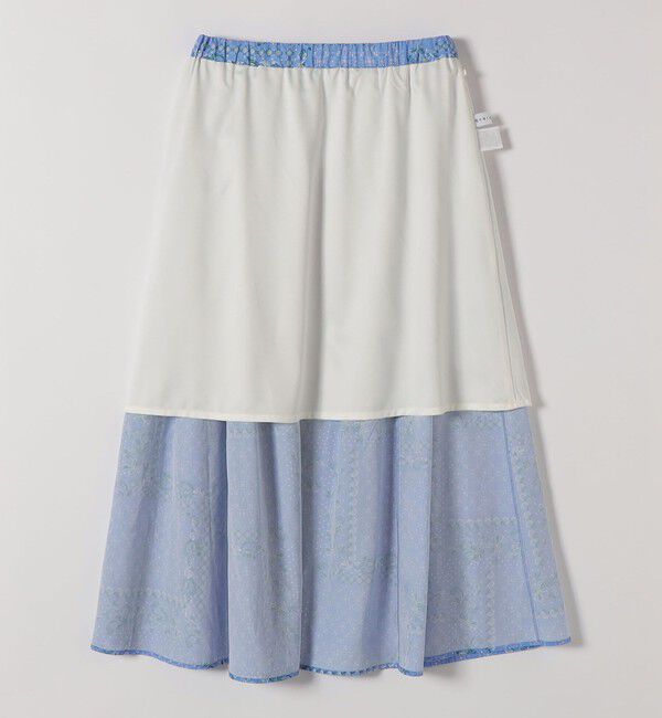 quaranciel「quaranciel:〈洗濯機可能〉フラワー スカーフ プリント ギャザー フレア スカート」|スカート|