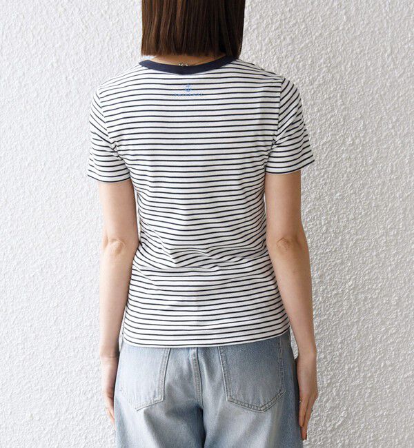 SHIPS any「【SHIPS any別注】PETIT BATEAU: ロゴ プリント コンパクト ボーダー TEE 26SS」|Tシャツ・カットソー|