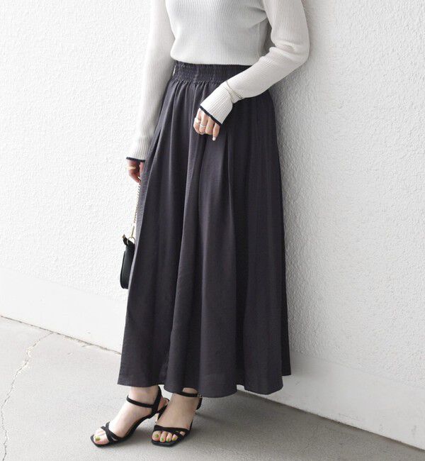 SHIPS any「SHIPS any:〈手洗い可能〉ギャザー ガウチョ イージー パンツ」|その他|チャコールグレー