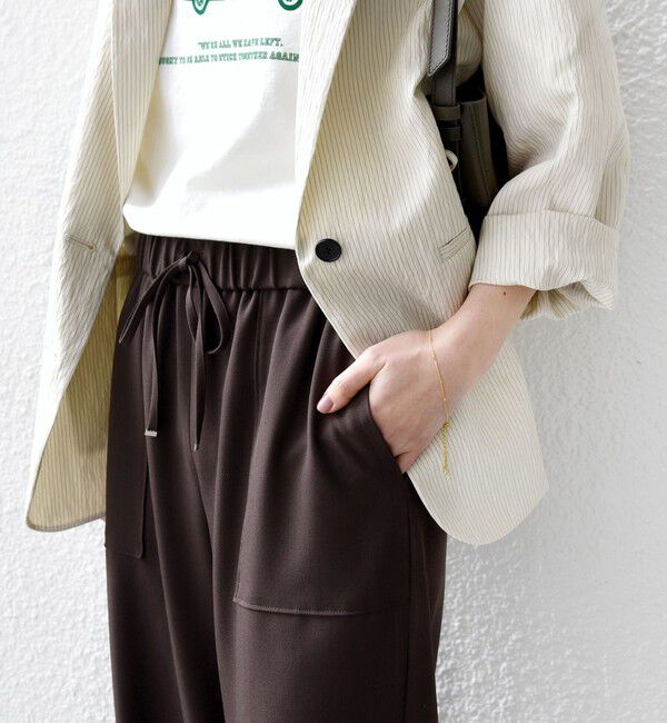 SHIPS for women「〈手洗い可能〉梳毛調ポケット デザイン ストレッチ ドロスト パンツ」|その他|