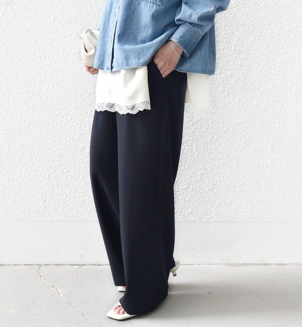 SHIPS for women「〈手洗い可能〉梳毛調ポケット デザイン ストレッチ ドロスト パンツ」|その他|