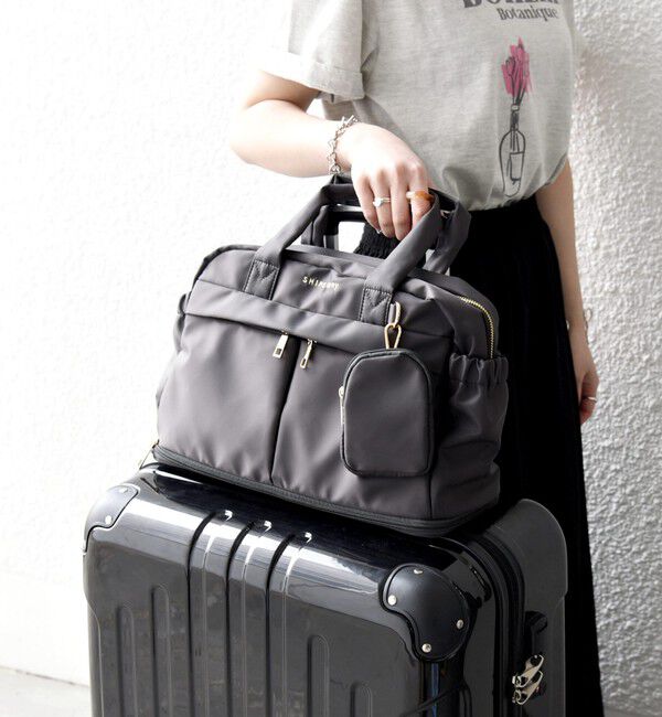 SHIPS any「《一部追加予約》SHIPS any: 10ポケット 2WAY アジャスタブル ボストン バッグ」|ボストンバッグ|チャコールグレー