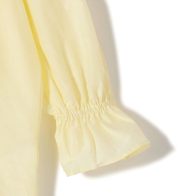 SHIPS for women「〈手洗い可能〉綿 シルク Vネック フリル タック ブラウス」|シャツ・ブラウス|