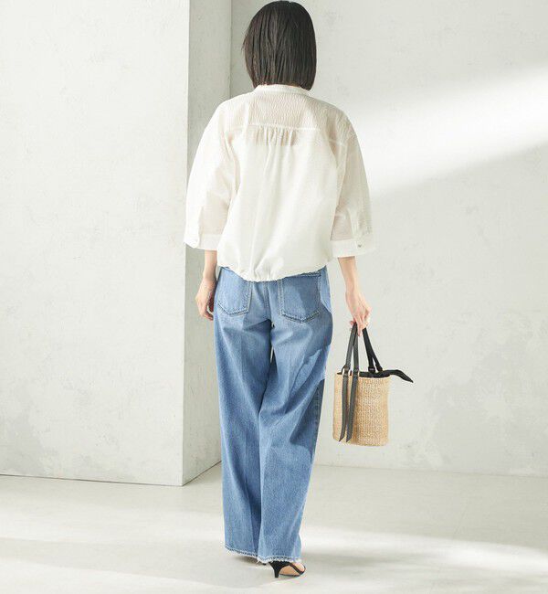 SHIPS for women「〈手洗い可能〉サッカー 裾 ドロスト メタル ボタン シャツ」|シャツ・ブラウス|