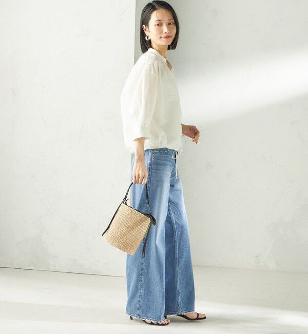 SHIPS for women「〈手洗い可能〉サッカー 裾 ドロスト メタル ボタン シャツ」|シャツ・ブラウス|