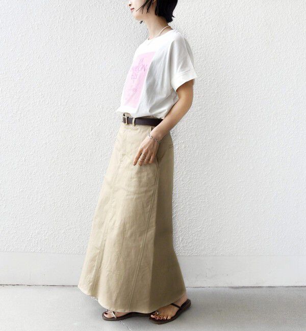 SHIPS for women「【WEB限定】オーガニック コットン ロゴ フレンチスリーブ TEE」|Tシャツ・カットソー|