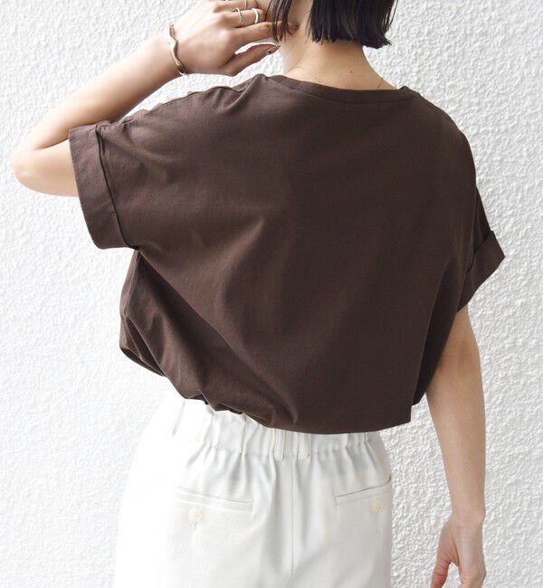 SHIPS for women「【WEB限定】オーガニック コットン ロゴ フレンチスリーブ TEE」|Tシャツ・カットソー|