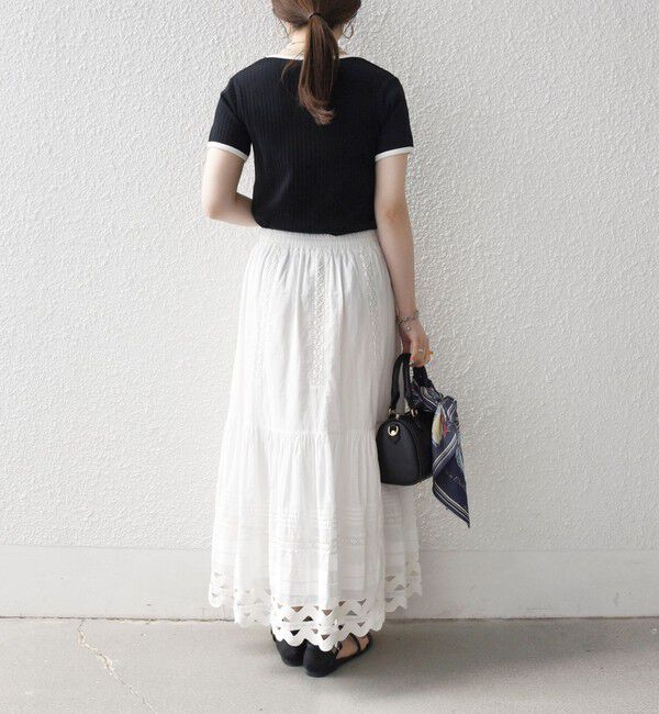 SHIPS any「SHIPS any:〈洗濯機可能〉テレコ リブ バイカラー ショートスリーブ TEE」|Tシャツ・カットソー|