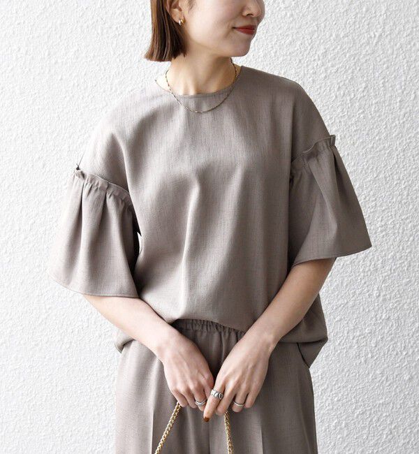 SHIPS any「SHIPS any:〈洗濯機可能〉リネン ライク ブラウス &times; イージー パンツ セットアップ」|その他|