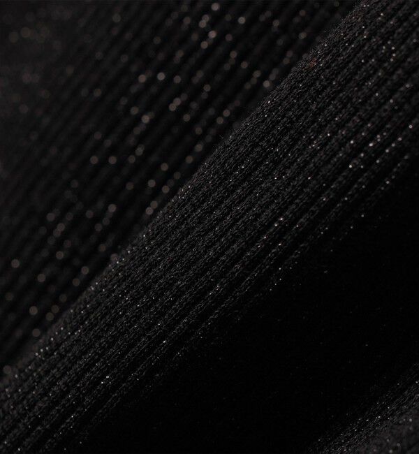 quaranciel「quaranciel:〈手洗い可能〉ラメ チュール リブ コンパクト TEE」|Tシャツ・カットソー|