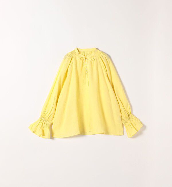 SHIPS any「SHIPS any:〈洗濯機可能〉リネン ボリューム スリーブ フレア ブラウス」|シャツ・ブラウス|