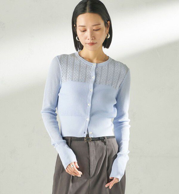 SHIPS for women「堀田茜&times;SHIPS:〈手洗い可能〉アイレット ニット カーディガン」|カーディガン|