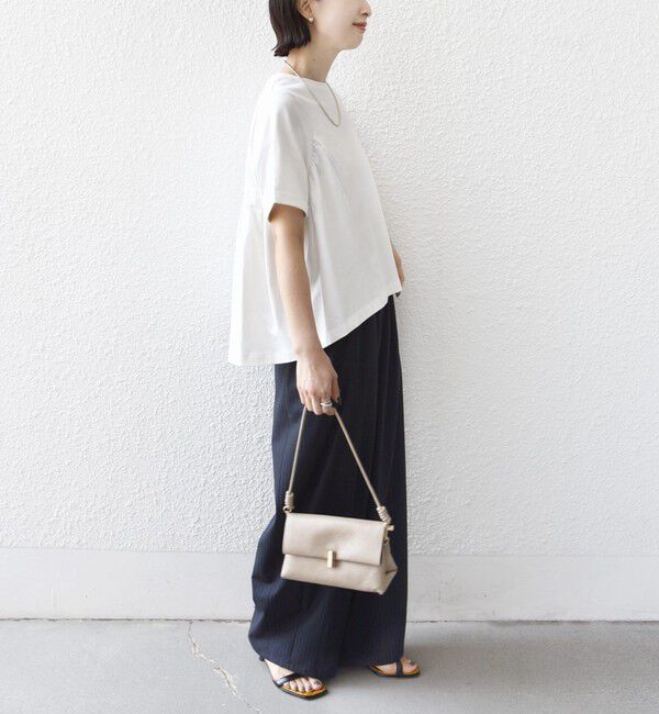 SHIPS for women「《予約》【WEB限定】〈接触冷感〉オーガニック コットン バック ギャザー トップス」|Tシャツ・カットソー|