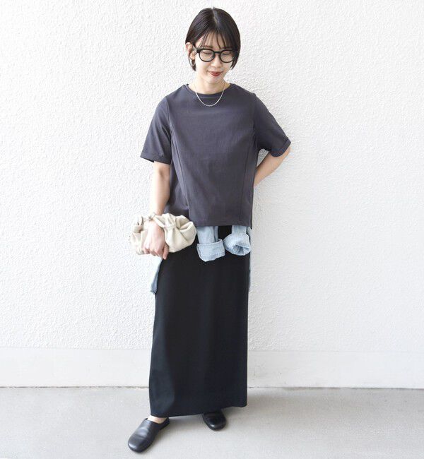 SHIPS for women「《予約》【WEB限定】〈接触冷感〉オーガニック コットン バック ギャザー トップス」|Tシャツ・カットソー|