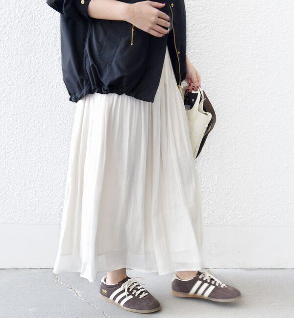 SHIPS for women「〈手洗い可能〉シアー メッシュ ギャザー スカート」|スカート|オフホワイト