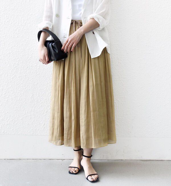 SHIPS for women「〈手洗い可能〉シアー メッシュ ギャザー スカート」|スカート|