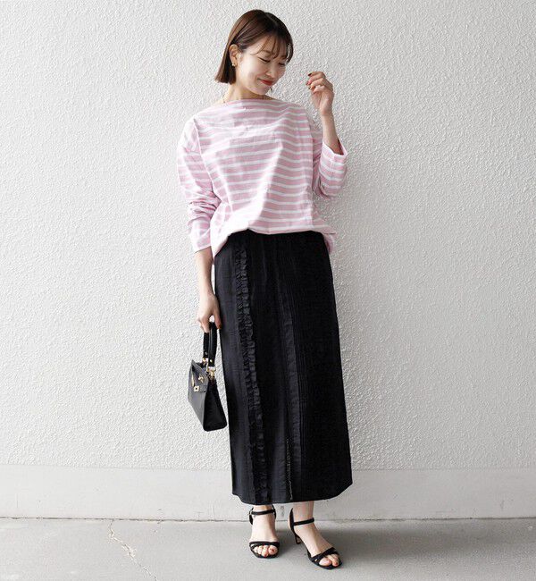 SHIPS any「SHIPS any:〈手洗い可能〉リネンミックス Iライン フリル イージー スカート」|スカート|