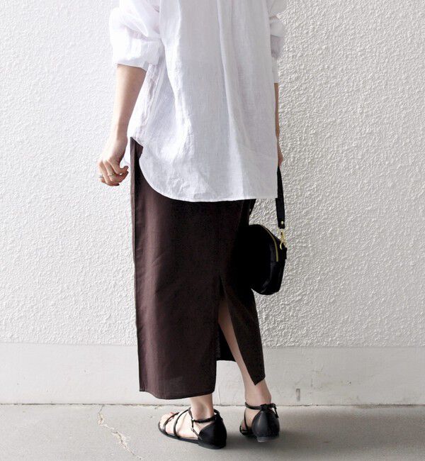 SHIPS any「SHIPS any:〈手洗い可能〉リネンミックス Iライン フリル イージー スカート」|スカート|