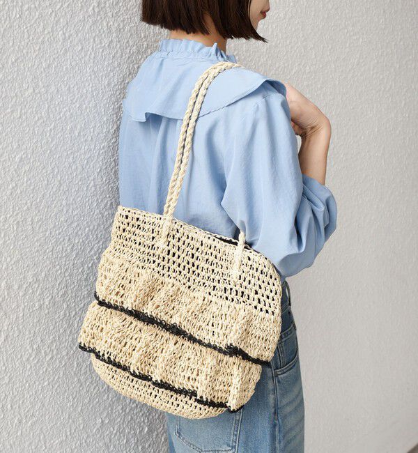 SHIPS Colors 「《予約》SHIPS Colors:ペーパー フリル トート◆」|かごバッグ|