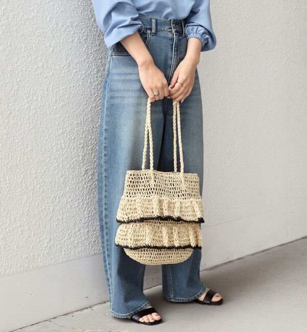 SHIPS Colors 「《予約》SHIPS Colors:ペーパー フリル トート◆」|かごバッグ|