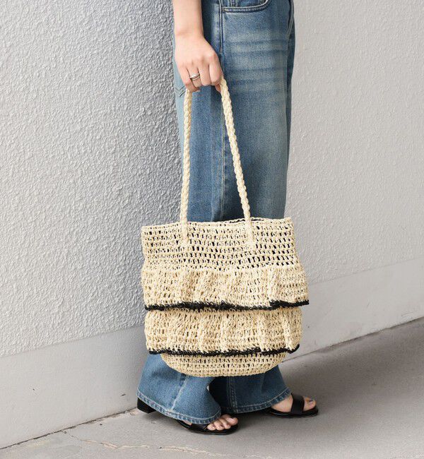 SHIPS Colors 「《予約》SHIPS Colors:ペーパー フリル トート◆」|かごバッグ|