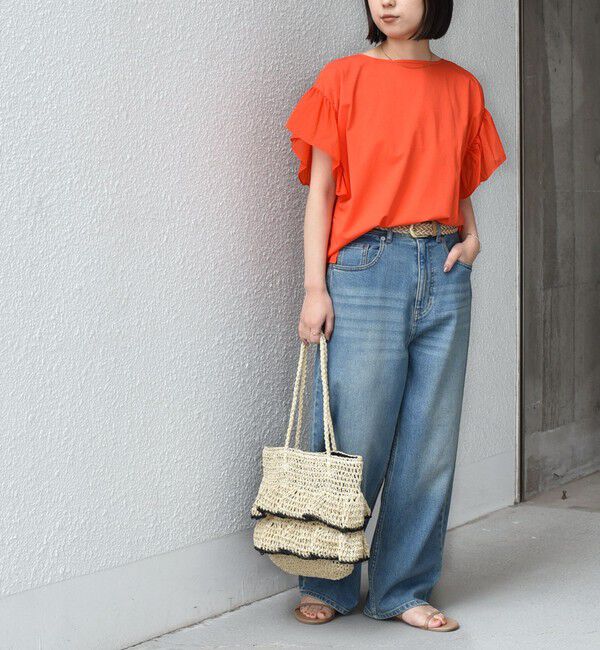 SHIPS Colors 「《予約》SHIPS Colors:ペーパー フリル トート◆」|かごバッグ|