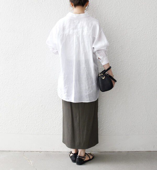 SHIPS any「《予約》SHIPS any:〈洗濯機可能〉リネンミックス ボタン デザイン タイト スカート」|タイト|