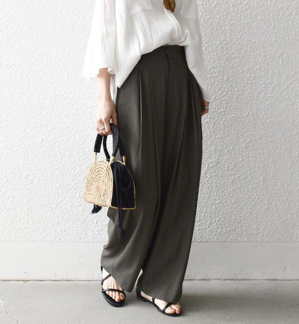 SHIPS any「《予約》SHIPS any:〈洗濯機可能〉リネンミックス 2タック テーパード パンツ」|その他|