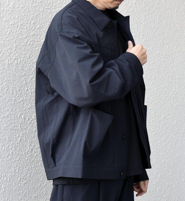 SHIPS any「SHIPS any:〈撥水/軽量/ストレッチ〉SOLOTEX(R) シアサッカー トラック ブルゾン 26SS(セットアップ対応)◇」|ブルゾン・スタジャン|