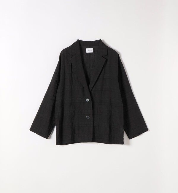 SHIPS any「《予約》SHIPS any:〈手洗い可能〉シアー チェック ルーズ テーラード シングル ジャケット」|テーラードジャケット|
