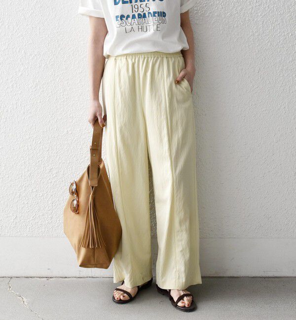 SHIPS any「《予約》SHIPS any:〈洗濯機可能〉ツイル センター シーム ワイド イージー パンツ」|その他|イエロー