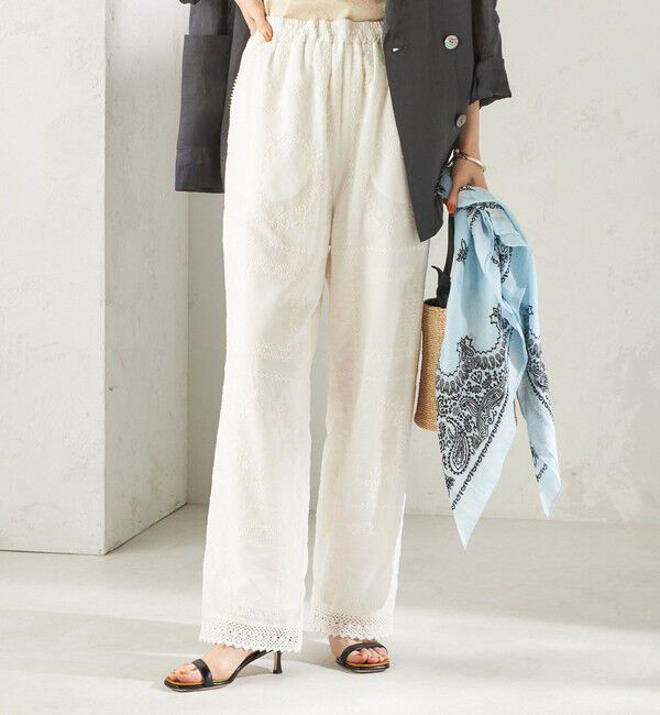 SHIPS for women「《予約》〈手洗い可能〉パッチワーク レース ドロスト パンツ」|その他|