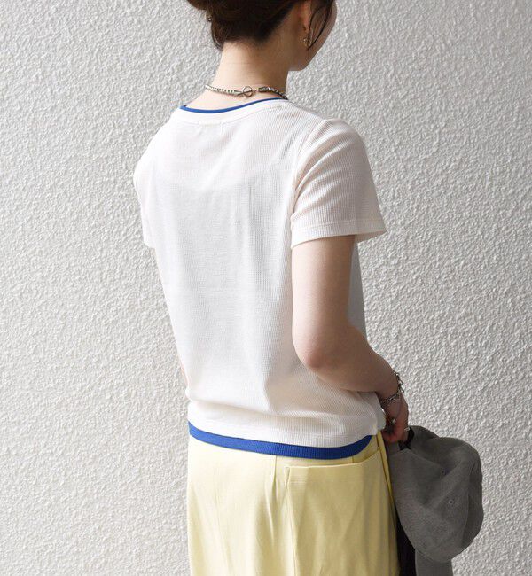 SHIPS any「《予約》SHIPS any:〈手洗い可能〉レイヤード シアー ワッフル TEE」|Tシャツ・カットソー|