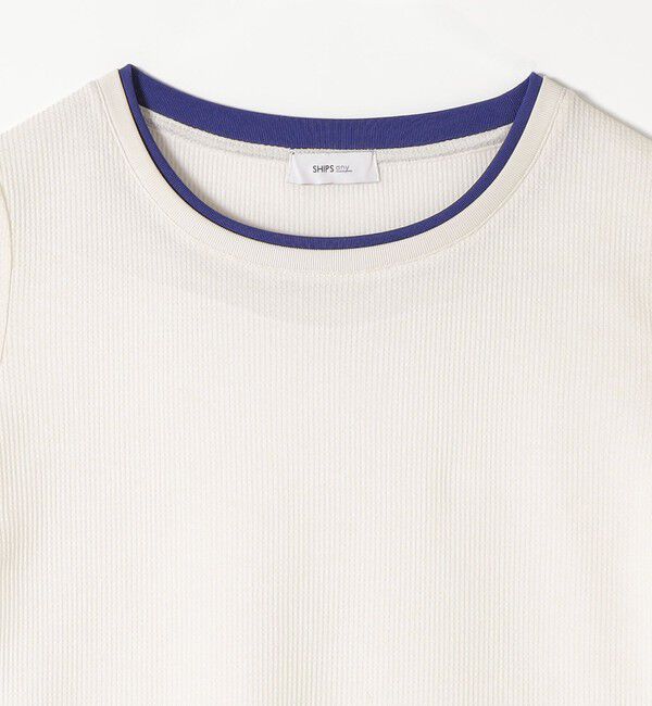 SHIPS any「《予約》SHIPS any:〈手洗い可能〉レイヤード シアー ワッフル TEE」|Tシャツ・カットソー|