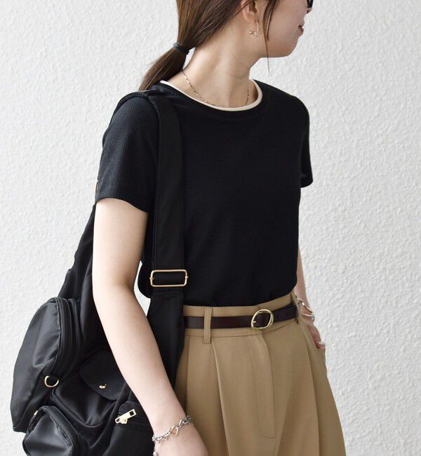 SHIPS any「《予約》SHIPS any:〈手洗い可能〉レイヤード シアー ワッフル TEE」|Tシャツ・カットソー|