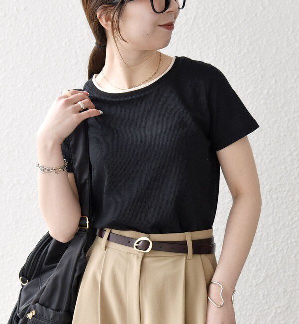 SHIPS any「《予約》SHIPS any:〈手洗い可能〉レイヤード シアー ワッフル TEE」|Tシャツ・カットソー|