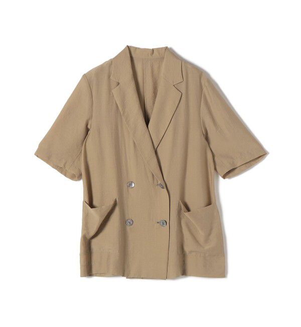 SHIPS for women「《予約》〈手洗い可能〉シルク混 シアー 羽織 半袖 ジャケット」|テーラードジャケット|