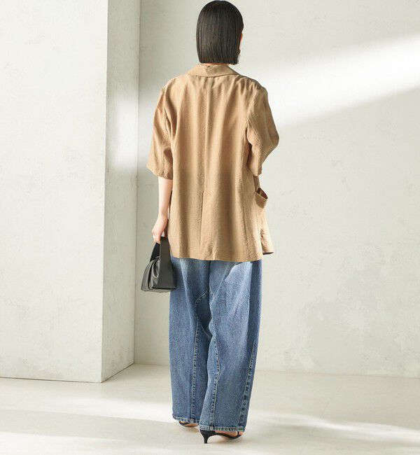 SHIPS for women「《予約》〈手洗い可能〉シルク混 シアー 羽織 半袖 ジャケット」|テーラードジャケット|