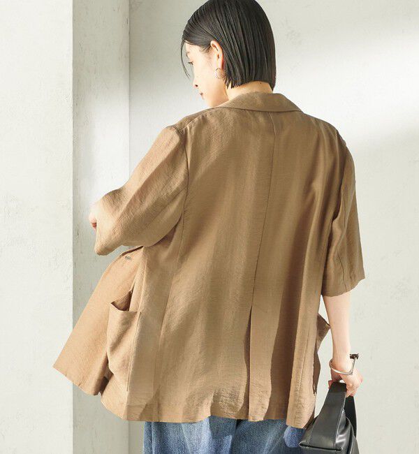 SHIPS for women「《予約》〈手洗い可能〉シルク混 シアー 羽織 半袖 ジャケット」|テーラードジャケット|