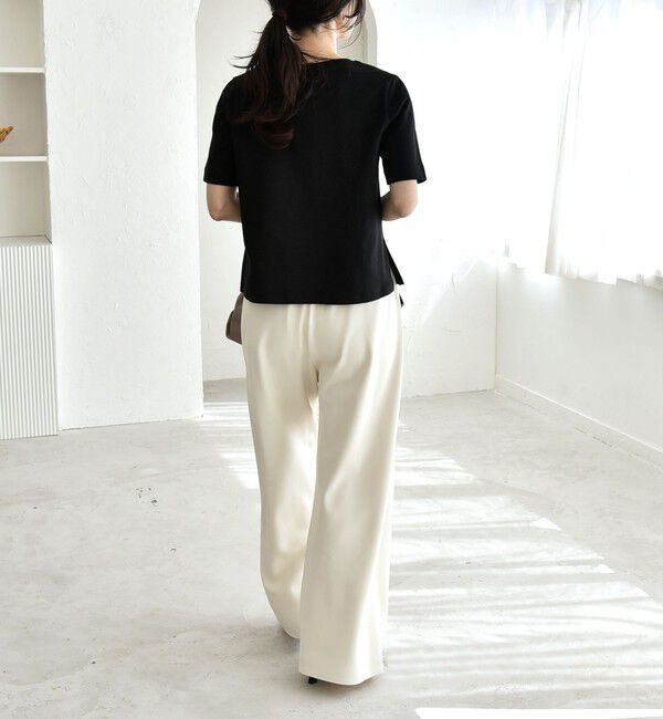 quaranciel「《予約》quaranciel:〈手洗い可能〉バイアス ストレッチ イージー ワイド パンツ」|その他|